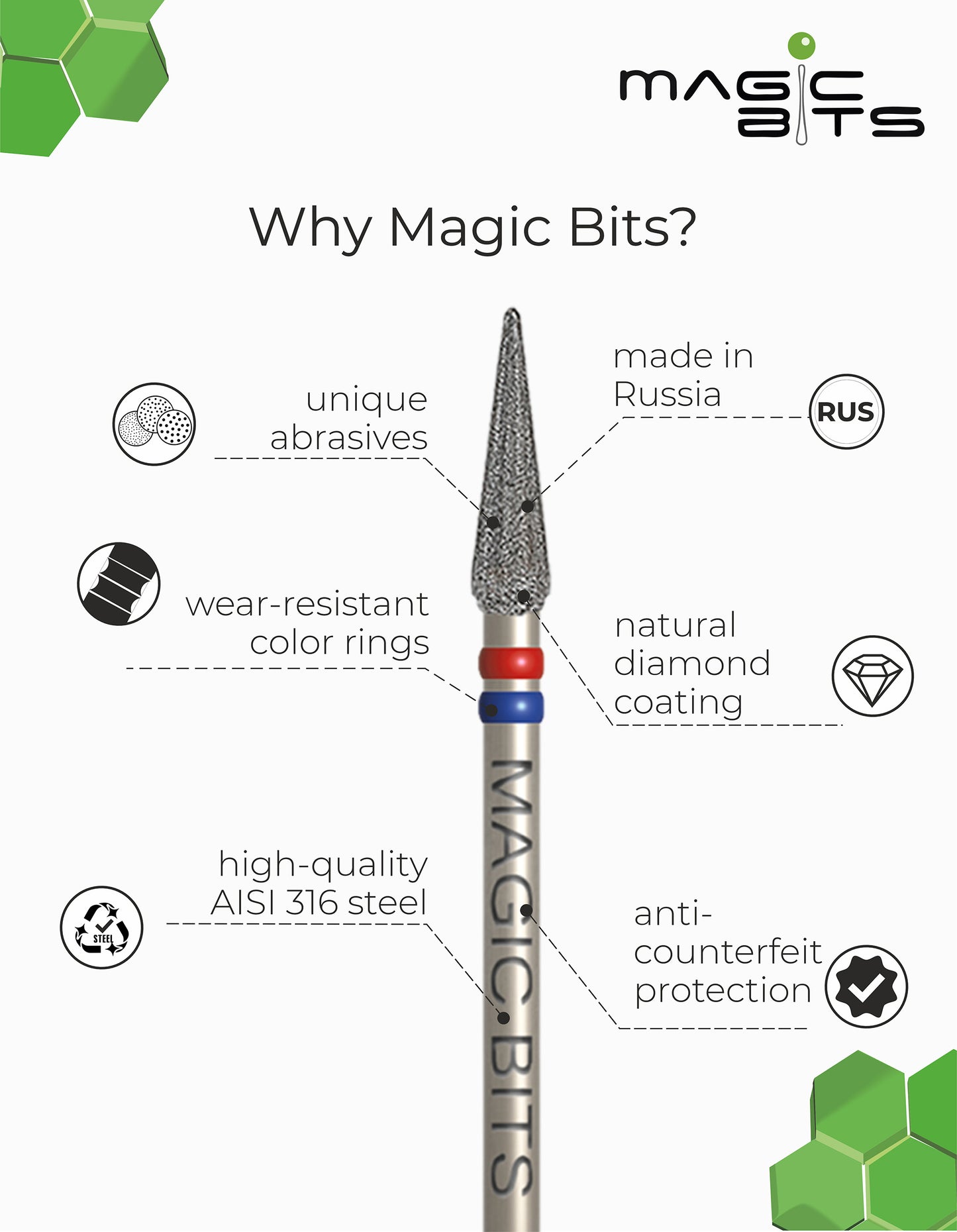 Embout diamanté Magic Bits, tranchant D=5,0 mm