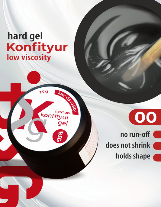 BSG Hard gel for extensions Konfityur #00LV - Transparent colorless LOW VISCOSITY (13 g)