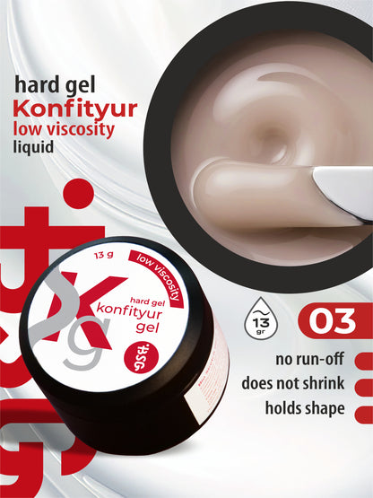 BSG Hard gel for extensions Konfityur #03 LOW VISCOSITY - Ivory (13 g)