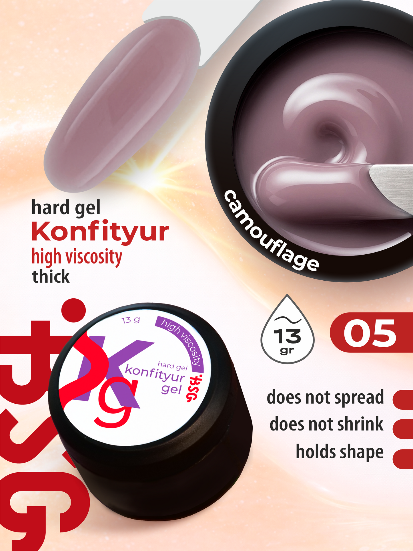BSG Hard gel for building Konfityur #05 HIGH VISCOSITY (13 g)