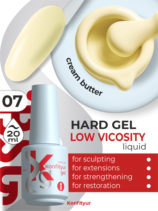 BSG Hard gel in a bottle Konfityur #07 LOW VISCOSITY - Light lemon (thick) (20 ml)