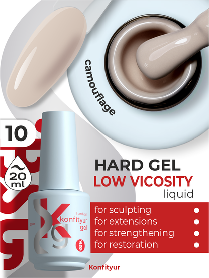 Gel duro BSG en botella Konfityur #03 BAJA VISCOSIDAD - Nude (semitranslúcido) (20 ml)