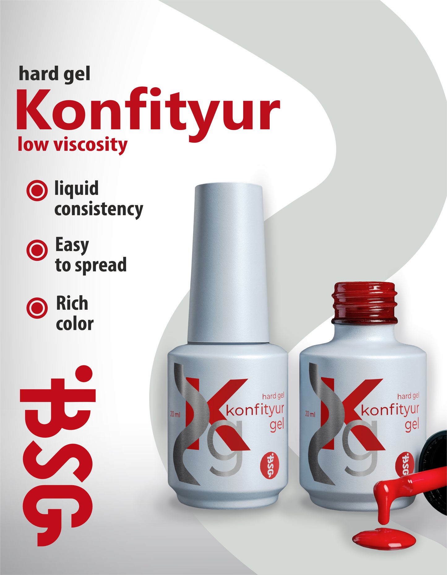 BSG Hard gel in a bottle Konfityur #01 LOW VISCOSITY - Milky (loose) (20 ml)