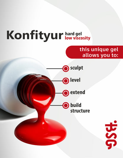 BSG Hard gel in a bottle Konfityur #01 LOW VISCOSITY - Milky (loose) (20 ml)