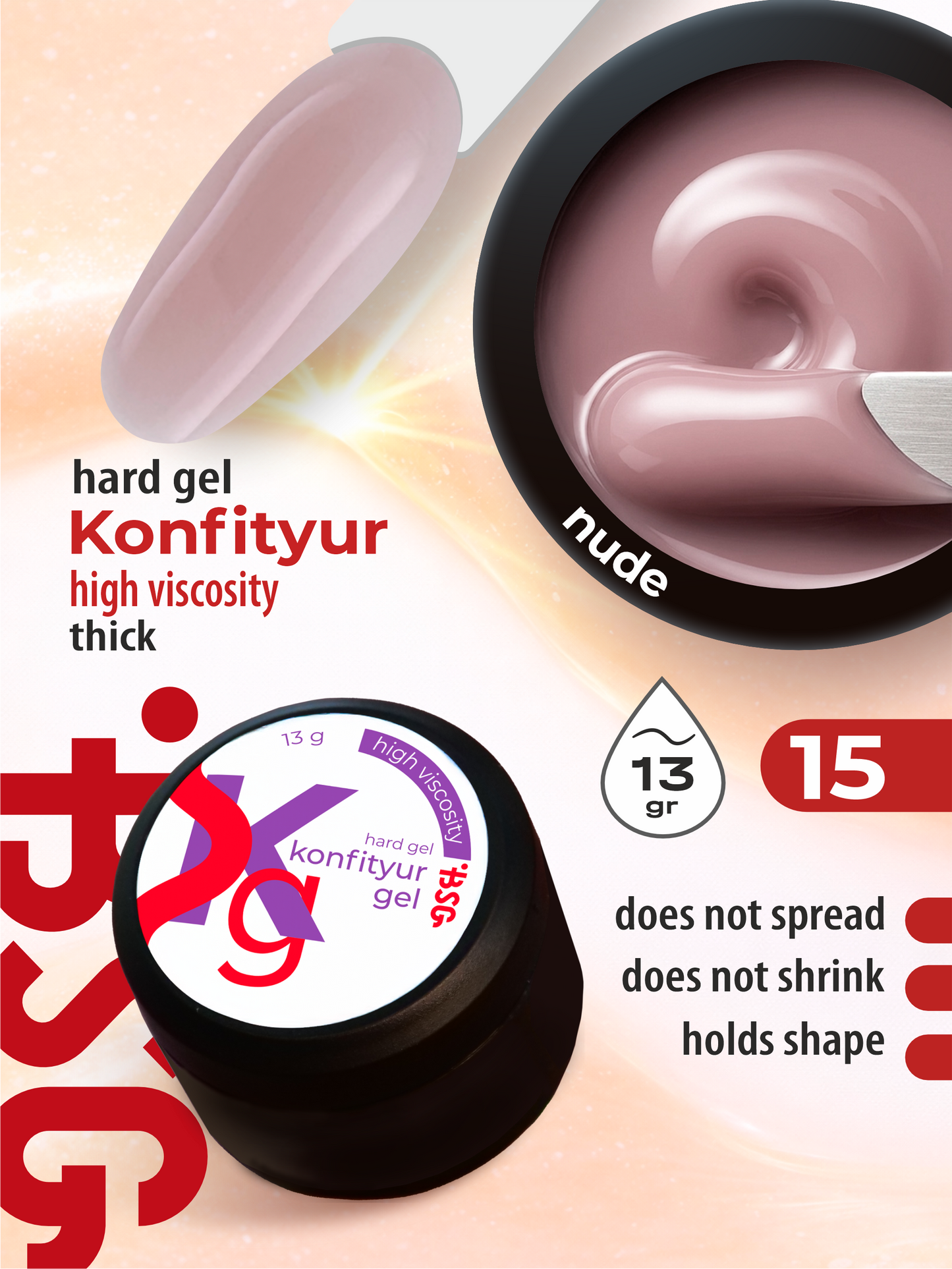 BSG Hard gel for building Konfityur #15 HIGH VISCOSITY (13 g)