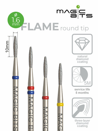 Puntas mágicas de diamante de grano de arroz D=1,6 mm