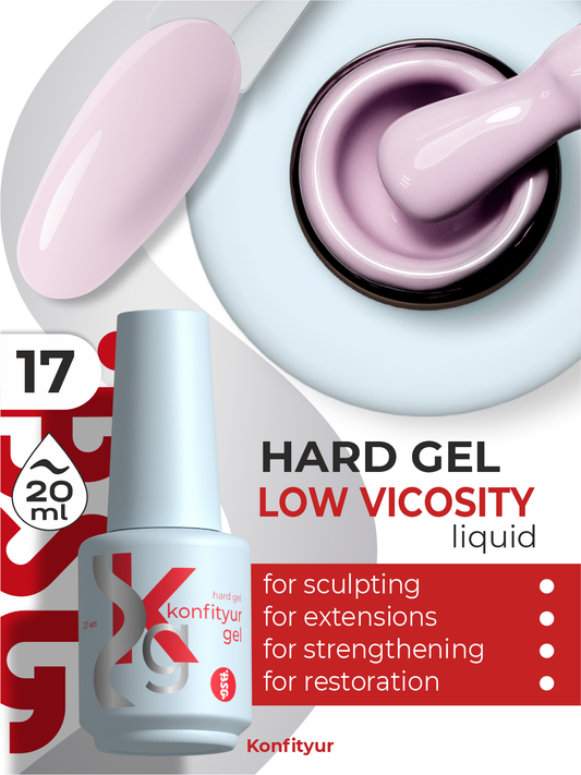BSG Hard Gel in a Bottle Konfityur #17 LOW VISCOSITY - Pink Blush (dense) (20 ml)