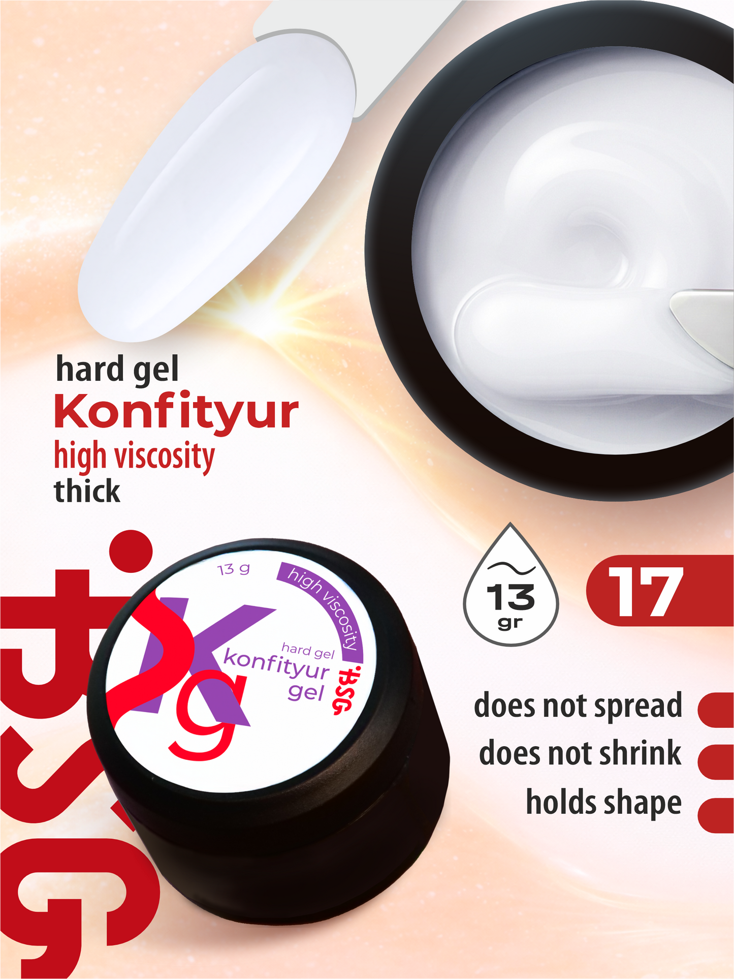 BSG Hard gel for building Konfityur #17 HIGH VISCOSITY (13 g)