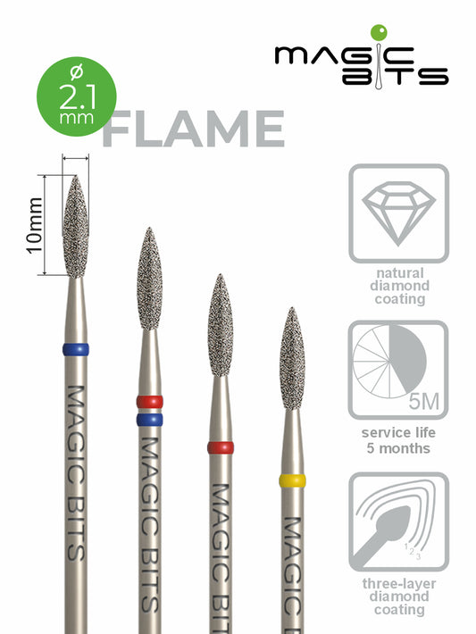 Puntas mágicas de diamante en forma de llama D=2,1 mm