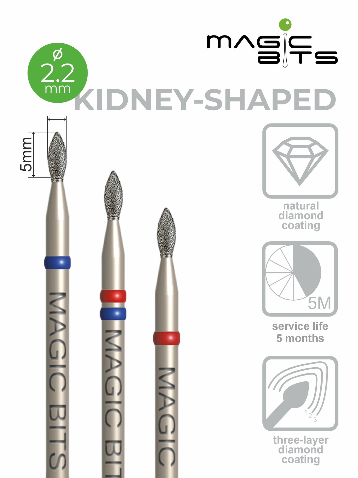 Embout diamanté Magic Bits D=2,2 mm