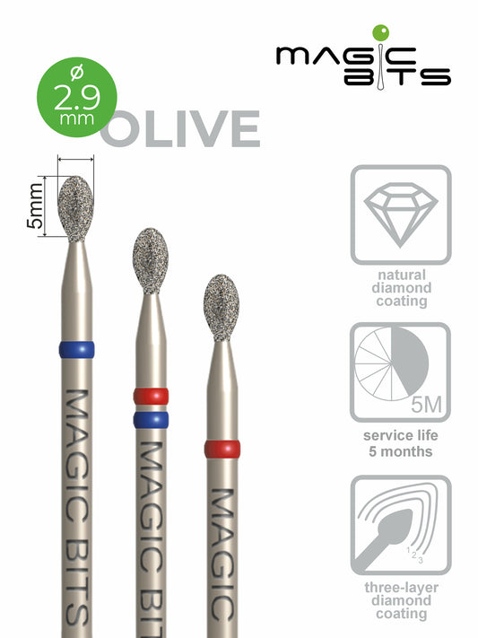 Puntas mágicas de diamante oliva D=2,9 mm