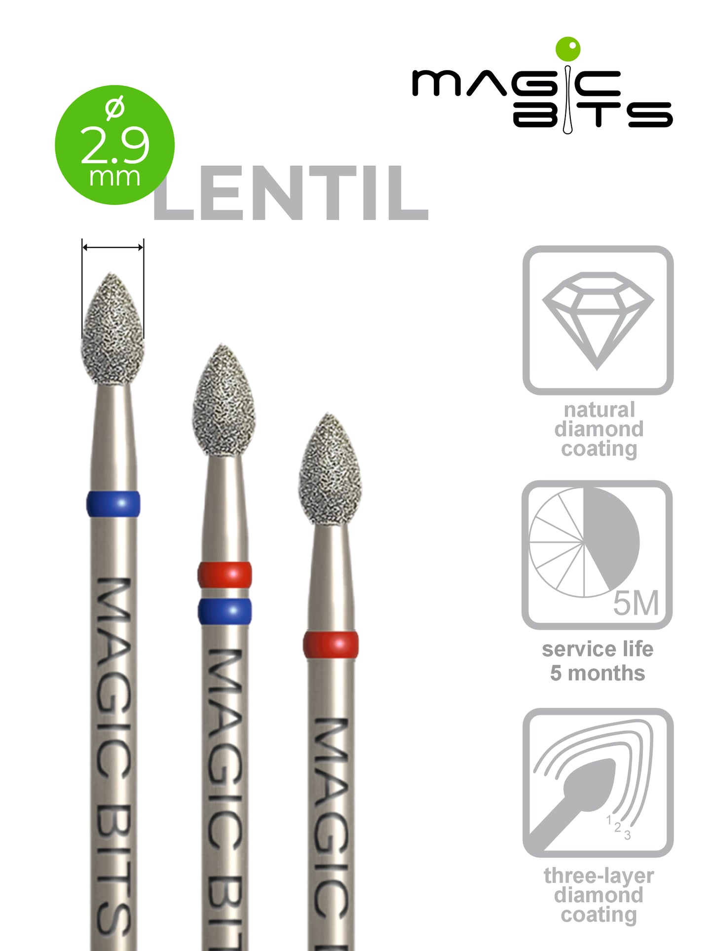 Magic Bits Diamant Lentille D=2,9 mm