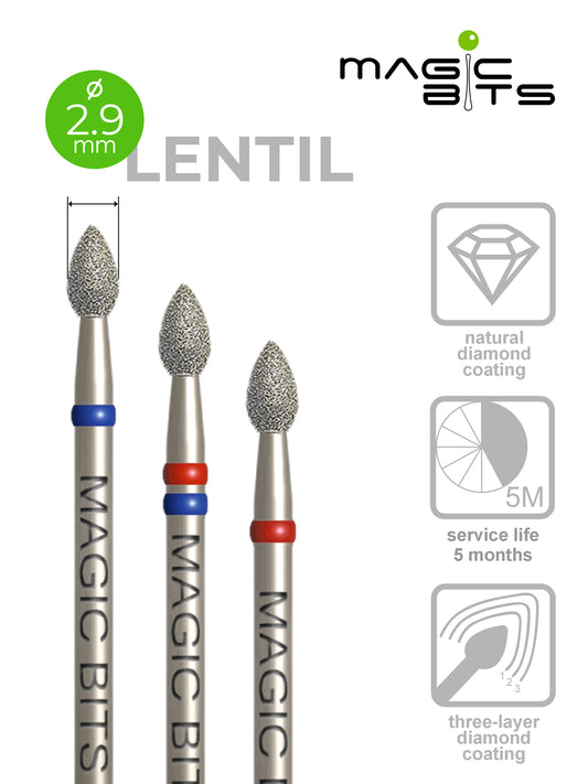 Puntas mágicas de diamante con forma de lenteja D=2,9 mm