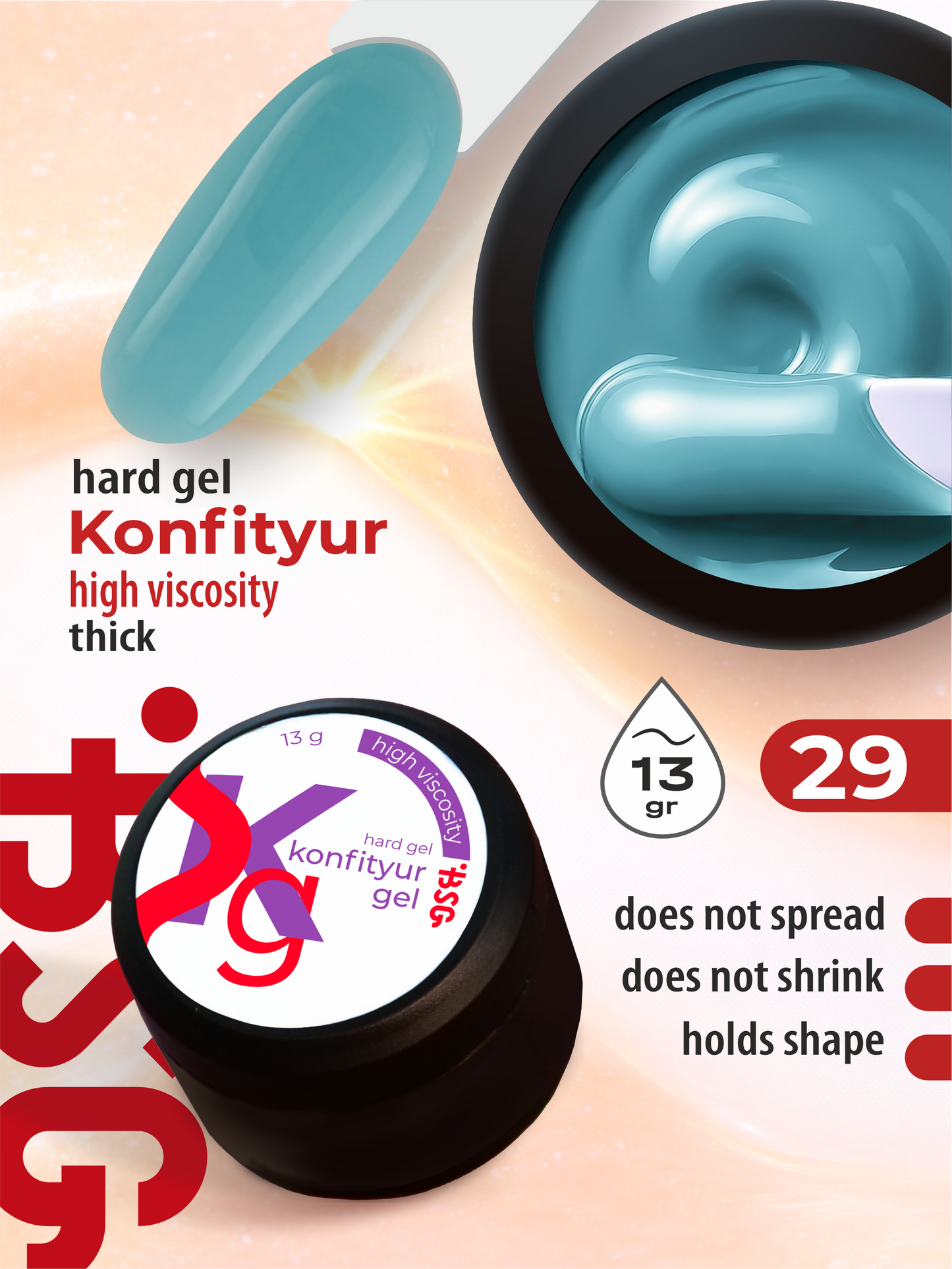 BSG Hard gel for building Konfityur #29 HIGH VISCOSITY (13 g)