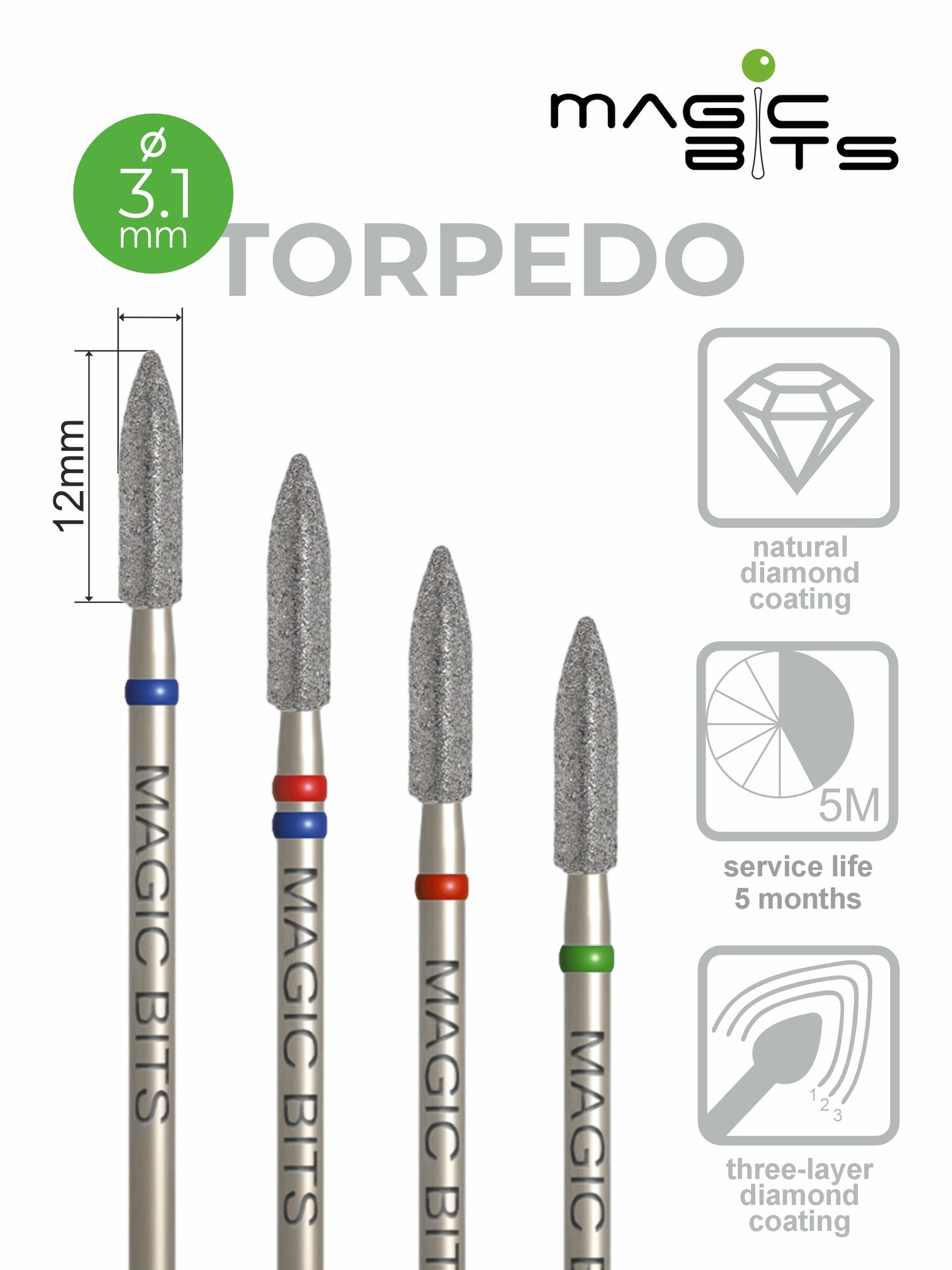 Puntas mágicas de diamante D=2,9 mm