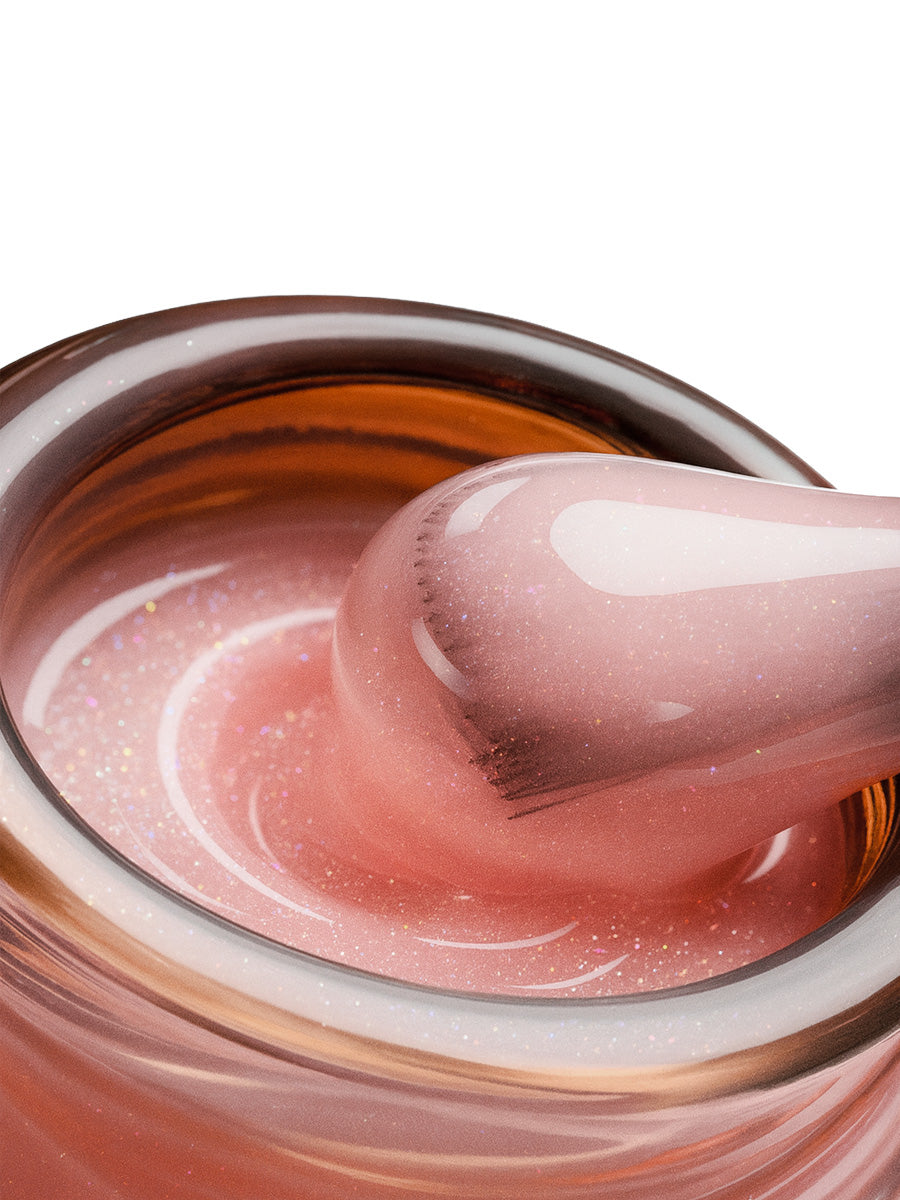 Gel duro BSG en botella Konfityur #31 BAJA VISCOSIDAD - Rosa con brillo plateado (suave, translúcido) (20 ml)