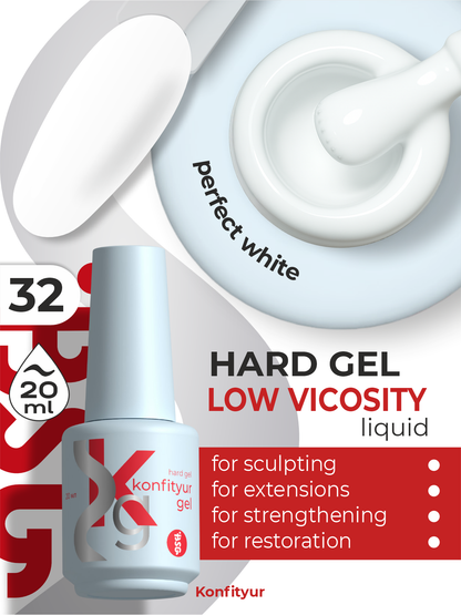 BSG Hard gel in a Konfityur bottle #32 LOW VISCOSITY - White (dense) (20 ml)