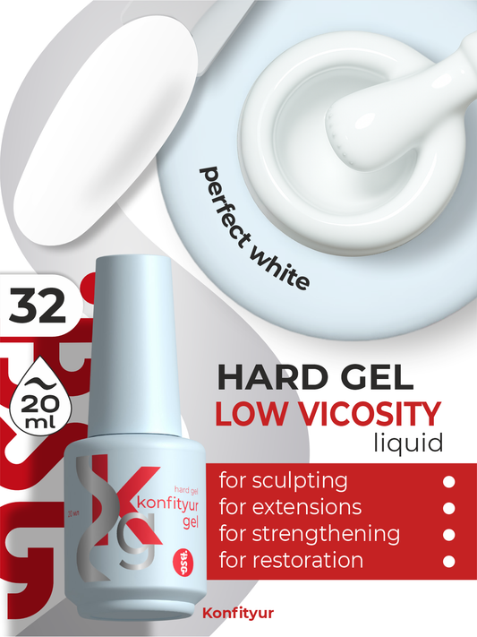 BSG Hard gel in a Konfityur bottle #32 LOW VISCOSITY - White (dense) (20 ml)