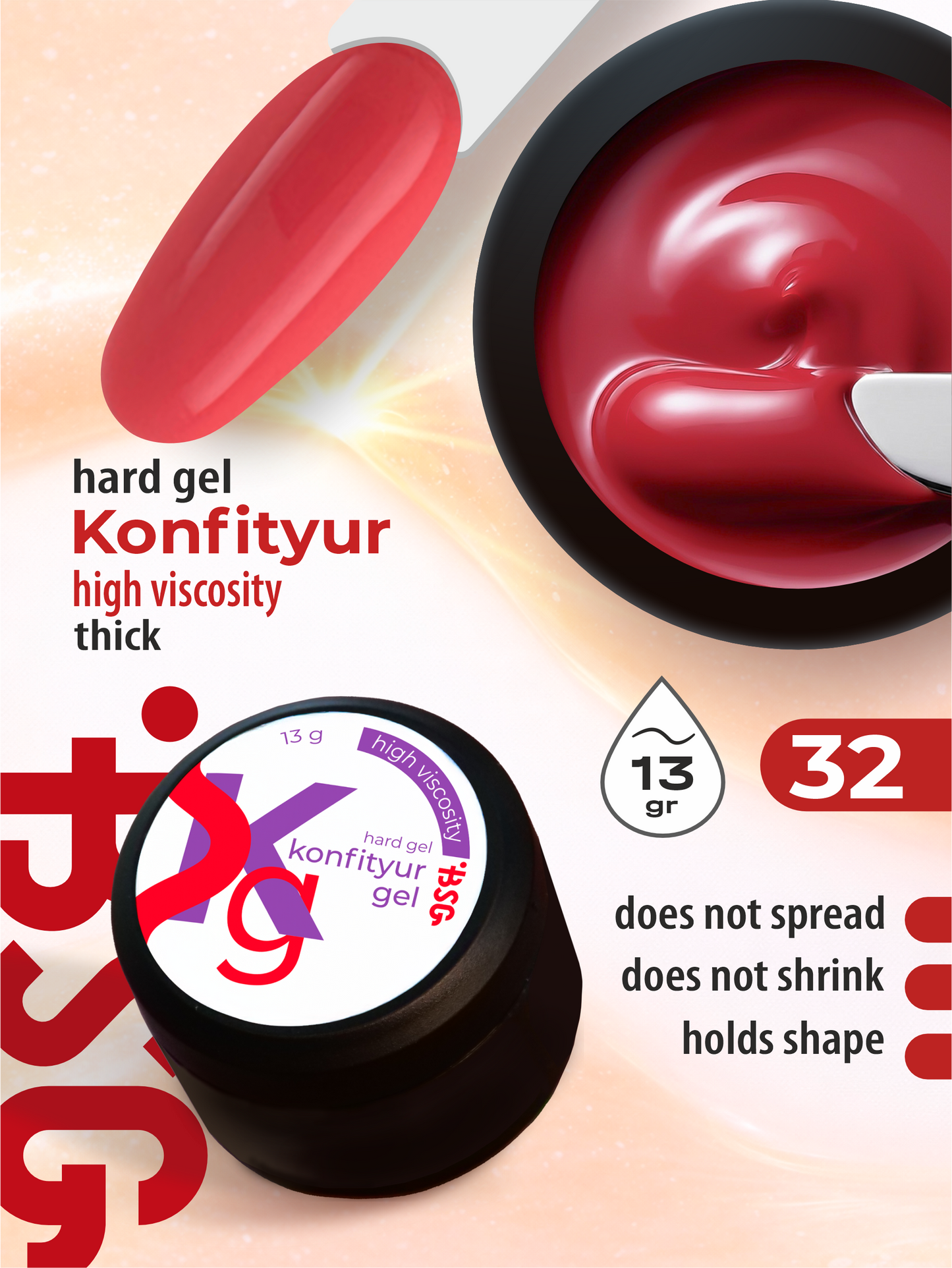 BSG Hard gel for building Konfityur #32 HIGH VISCOSITY (13 g)