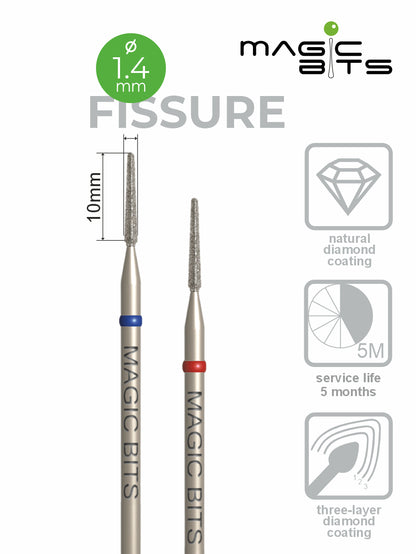 Puntas mágicas de diamante para perforación de fisura D=1,2 mm