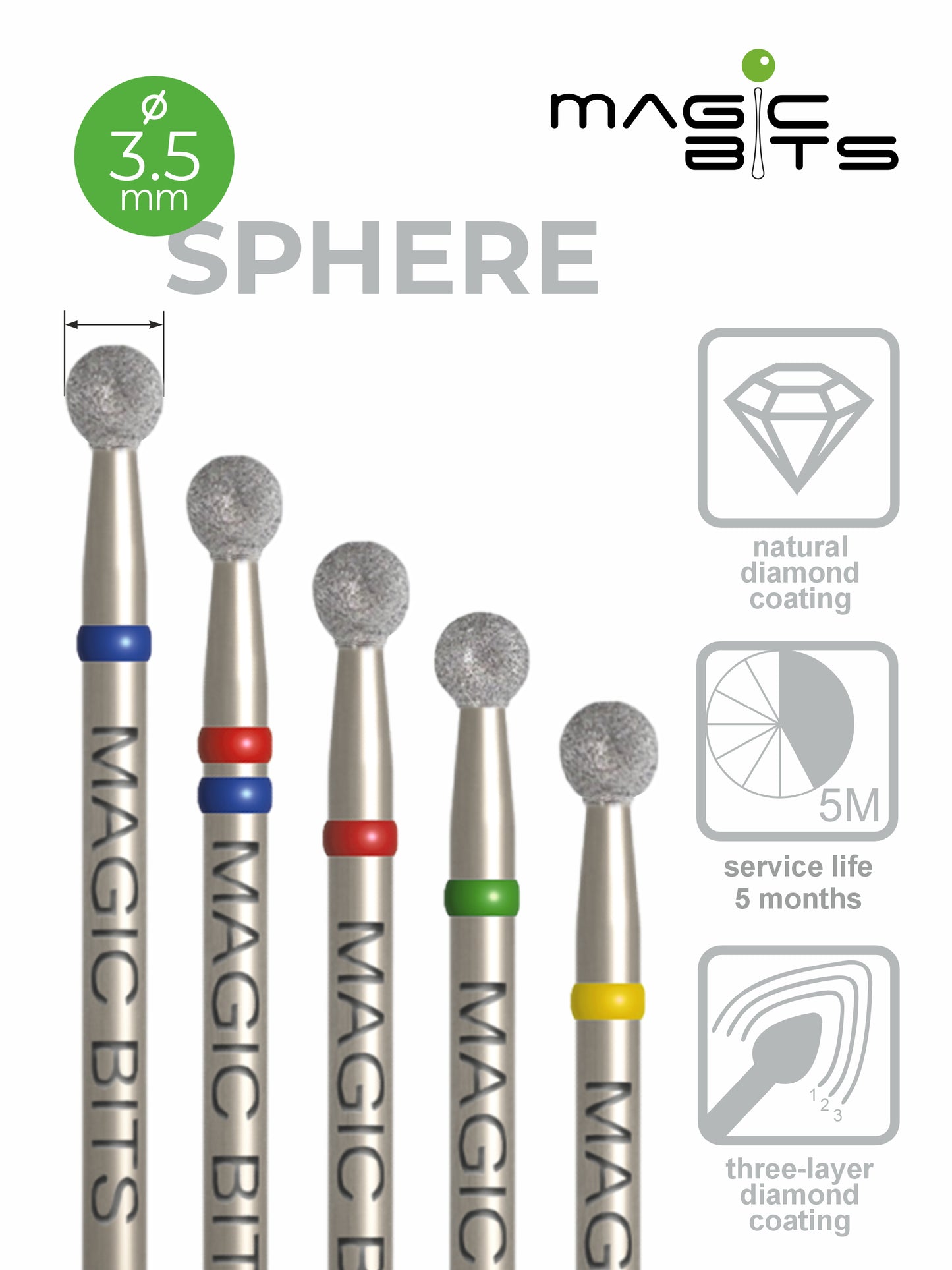 Puntas mágicas de diamante D=3,5 mm