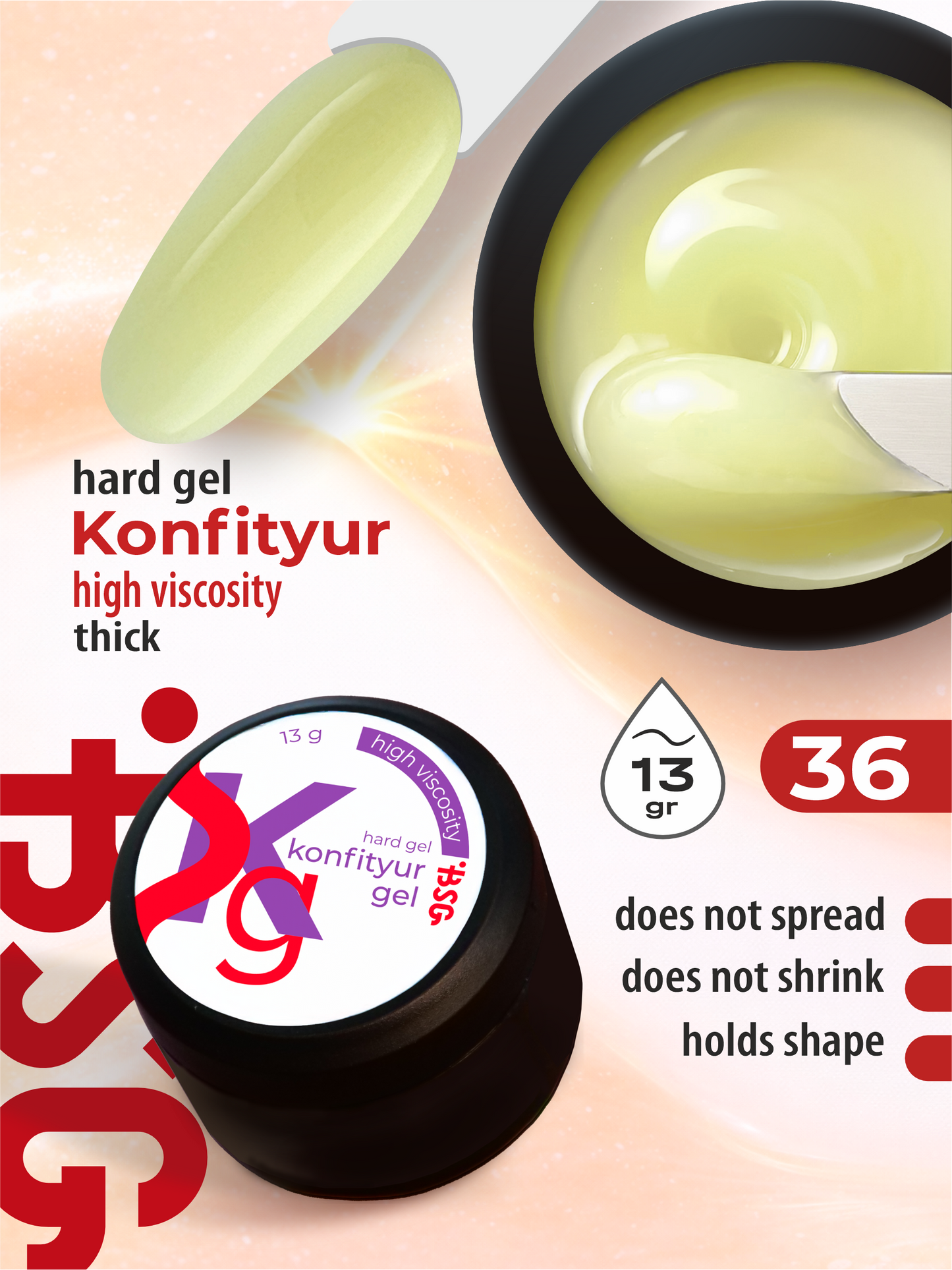 BSG Hard gel for building Konfityur #36 HIGH VISCOSITY (13 g)