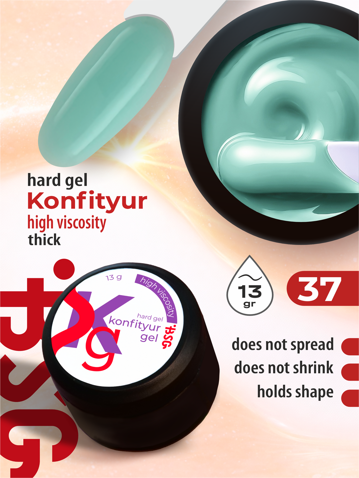 BSG Hard gel for building Konfityur #37 HIGH VISCOSITY (13 g)