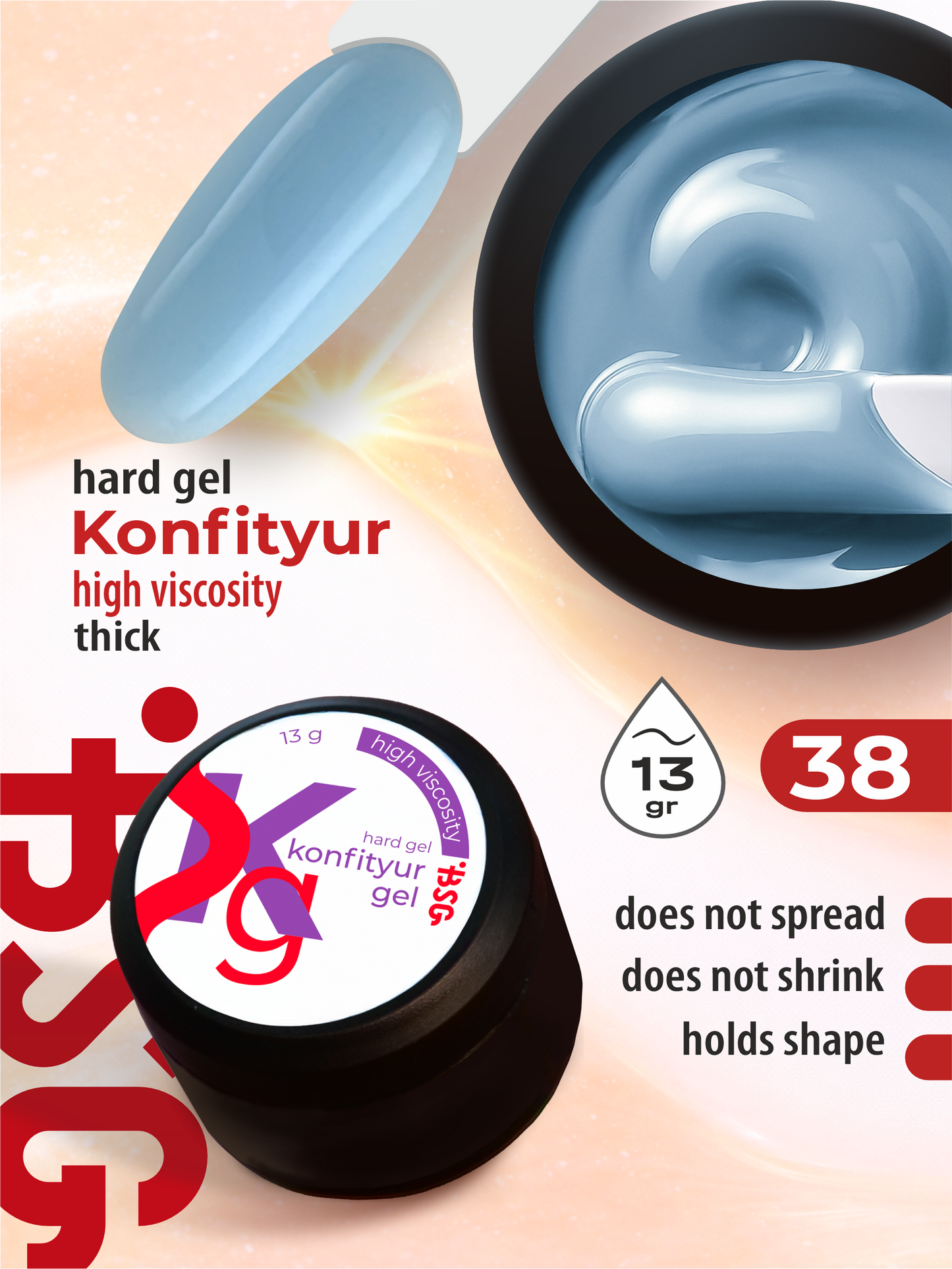 BSG Hard gel for building Konfityur #38 HIGH VISCOSITY (13 g)