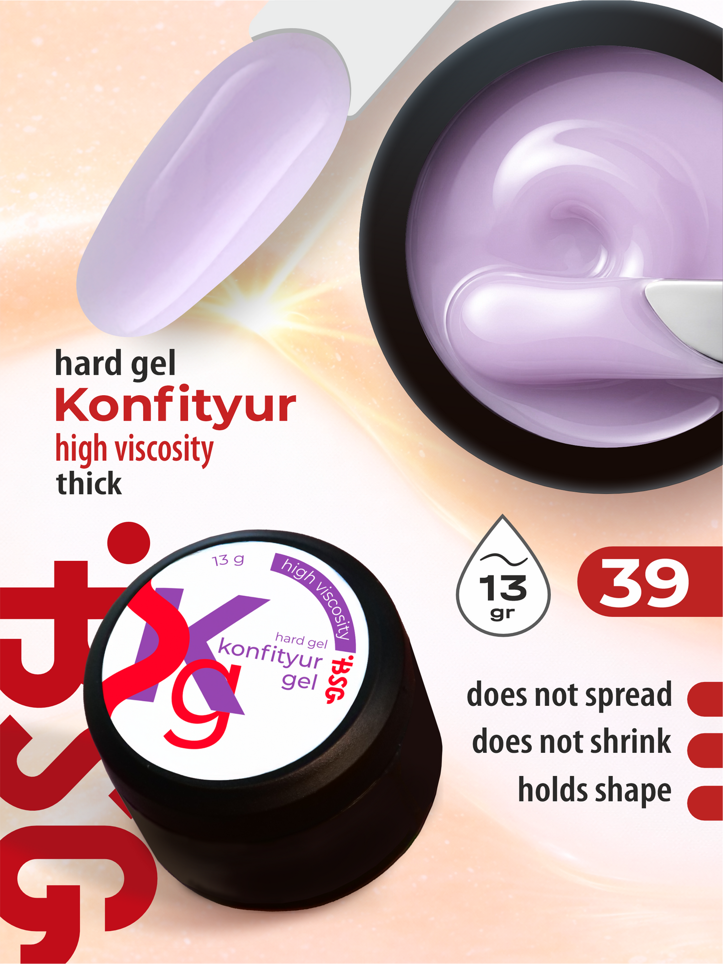 BSG Hard gel for building Konfityur #39 HIGH VISCOSITY (13 g)