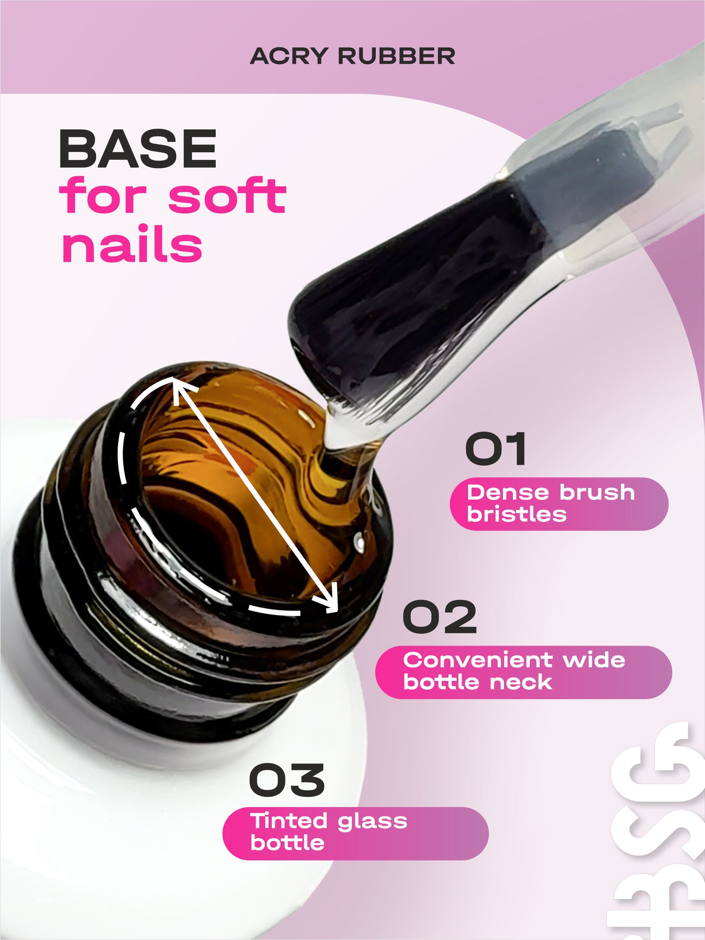 Base en caoutchouc élastique ACRY BSG pour ongles souples (20 ml)