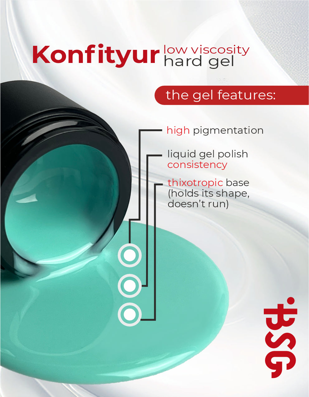 BSG Hard gel for extensions Konfityur #07 LOW VISCOSITY - Pink pearl (13 g)