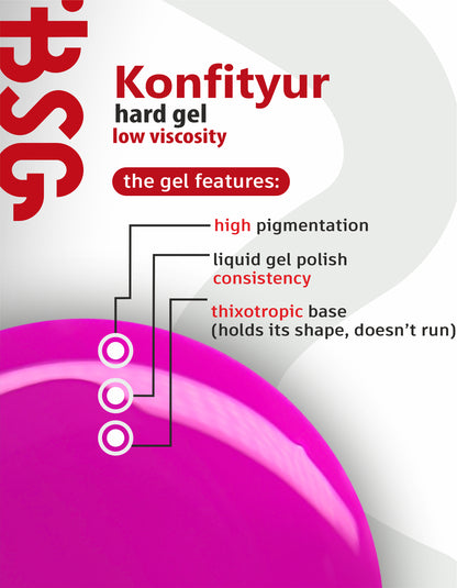 BSG Hard gel in a bottle Konfityur #01 LOW VISCOSITY - Milky (loose) (20 ml)