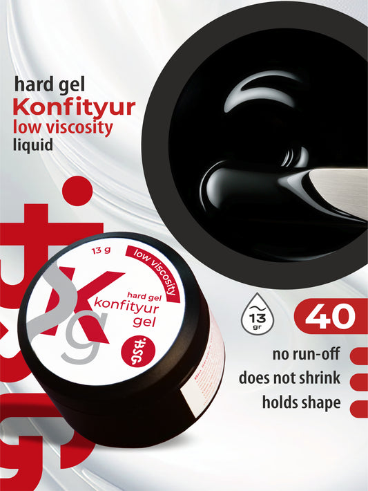 BSG Hard gel for extensions Konfityur ¹40 LOW VISCOSITY - Black (13 g)