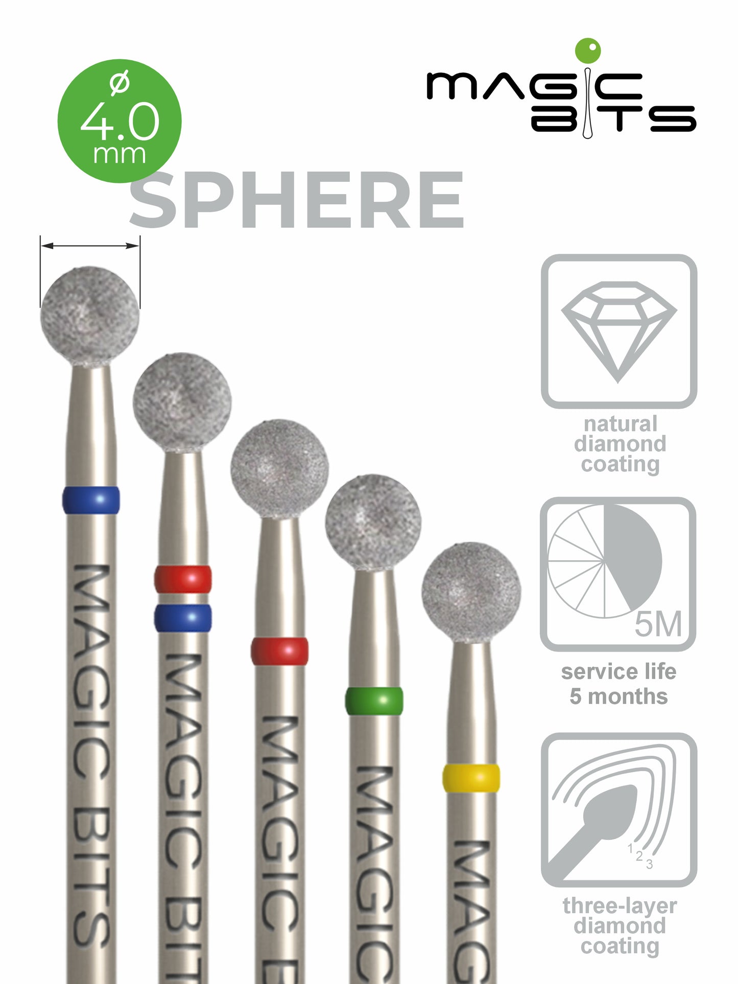 Puntas mágicas de diamante D=4,0 mm