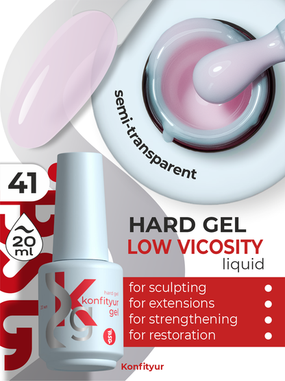 Gel dur BSG en flacon Konfithur n° 41 FAIBLE VISCOSITÉ - Lotus rose (translucide) (20 ml)