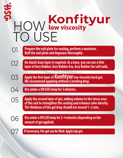 BSG Hard gel for extensions Konfityur #07 LOW VISCOSITY - Pink pearl (13 g)