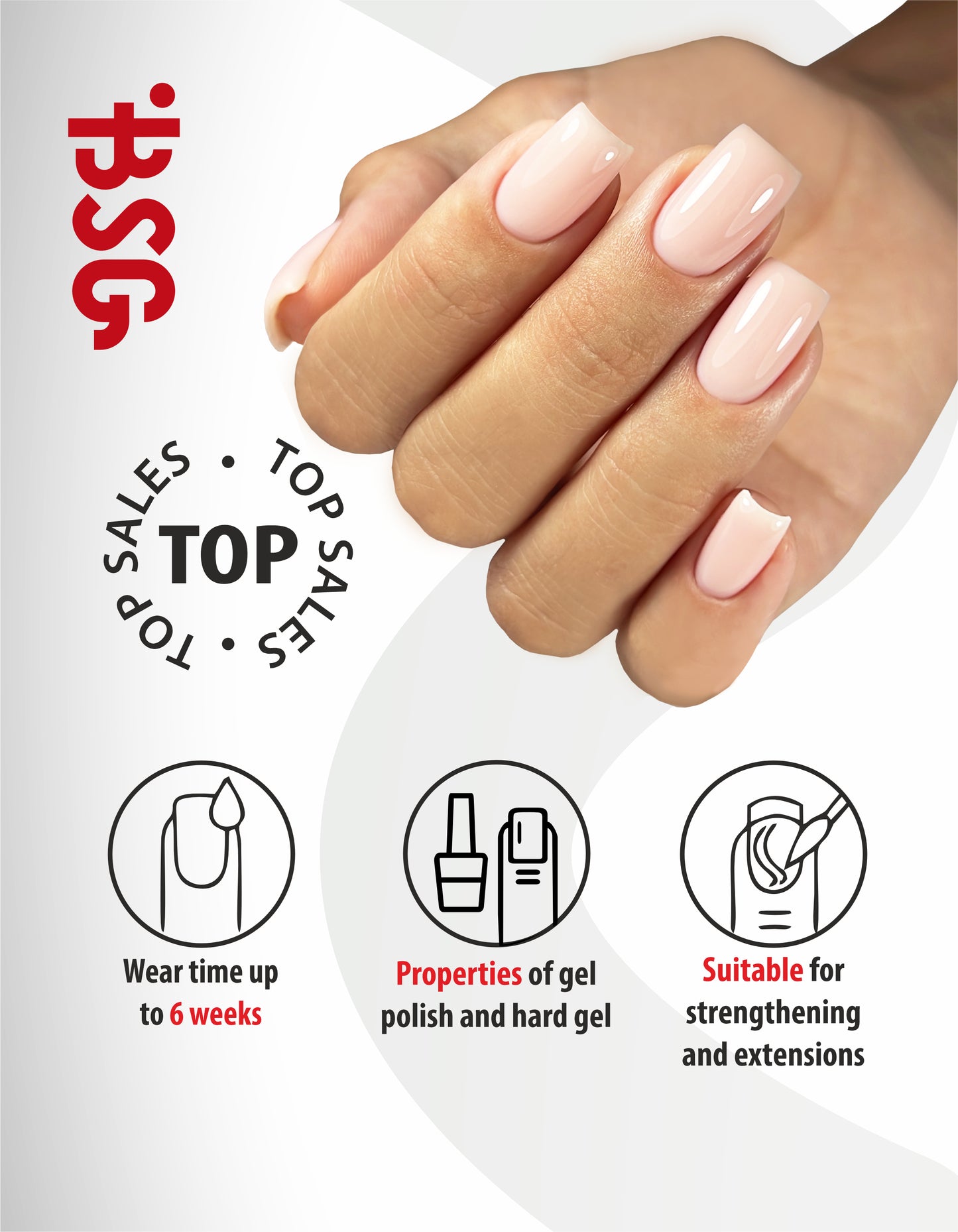 BSG Hard gel in a bottle Konfityur #01 LOW VISCOSITY - Milky (loose) (20 ml)