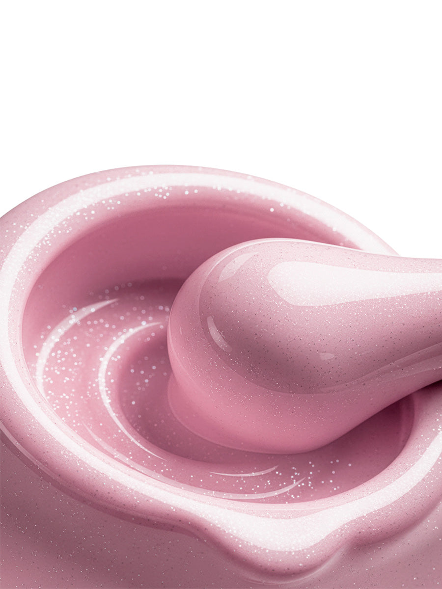 Gel duro BSG en botella Konfityur #53 BAJA VISCOSIDAD - Rosa Mountbatten con brillo (denso) (20 ml)