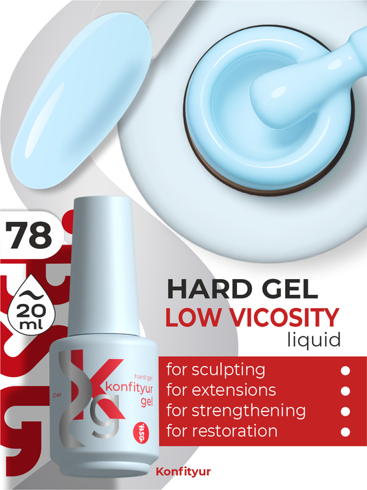 BSG Hard gel in a bottle Konfityur #78 LOW VISCOSITY - Soft-blue (20 ml)