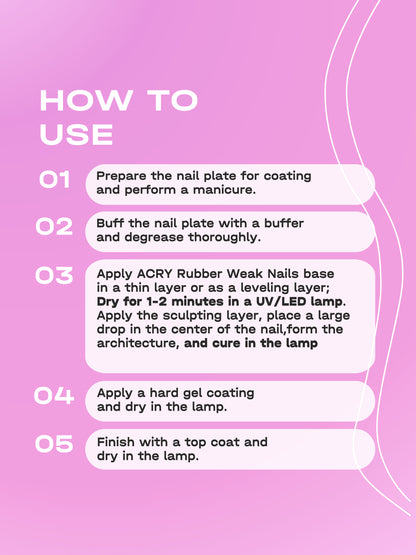 Base en caoutchouc élastique ACRY BSG pour ongles souples (20 ml)