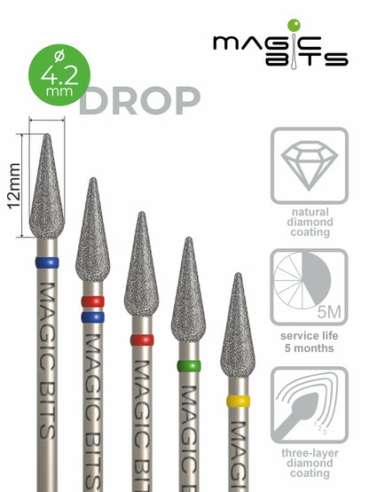 Goutte de diamant Magic Bits pour pédicure D=4,0 mm