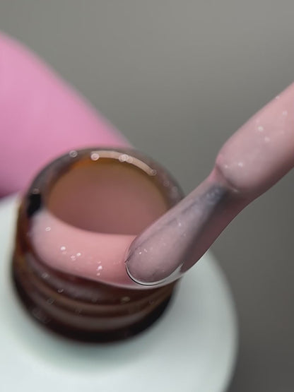 Gel duro BSG en botella Konfityur #31 BAJA VISCOSIDAD - Rosa con brillo plateado (suave, translúcido) (20 ml)