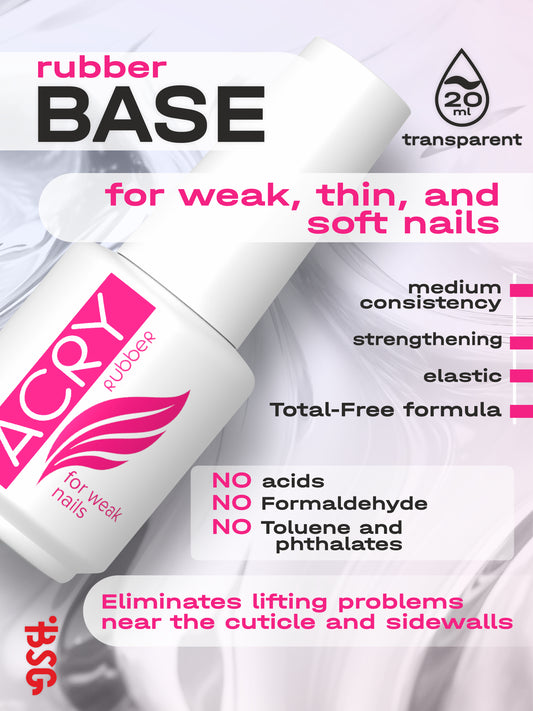 Base en caoutchouc élastique ACRY BSG pour ongles souples (20 ml)